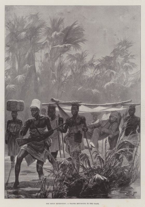 La spedizione del Benin, un commerciante che torna alla costa da Richard Caton Woodville junior