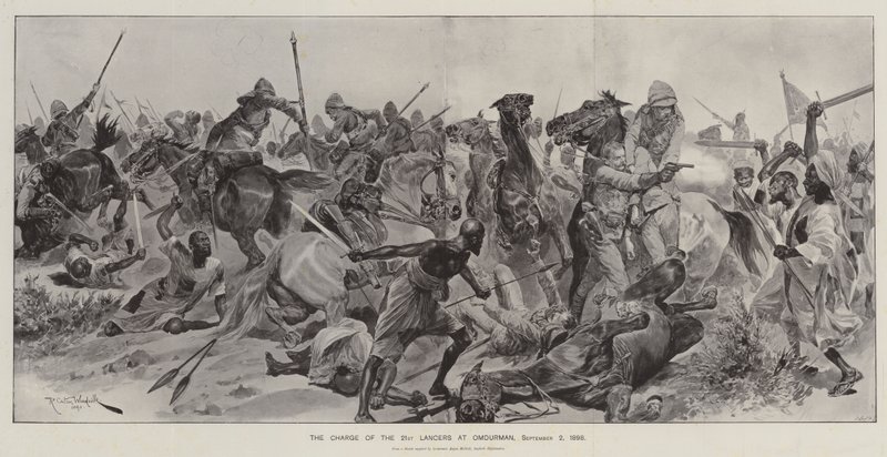 La carica dei 21° Lancieri a Omdurman, 2 settembre 1898 da Richard Caton Woodville junior