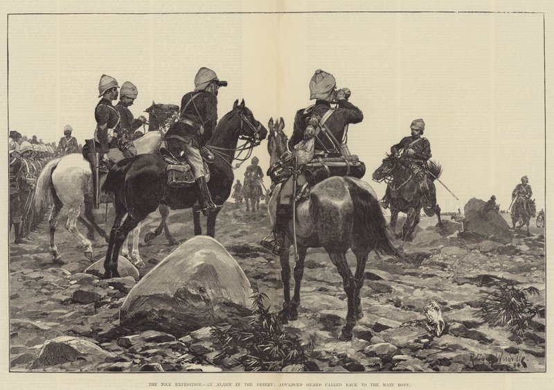 La spedizione del Nilo, un allarme nel deserto, avanguardia richiamata al corpo principale da Richard Caton Woodville junior