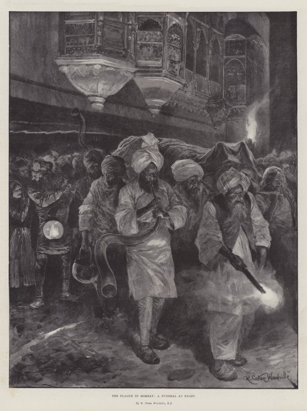 La peste a Bombay, un funerale di notte da Richard Caton Woodville junior
