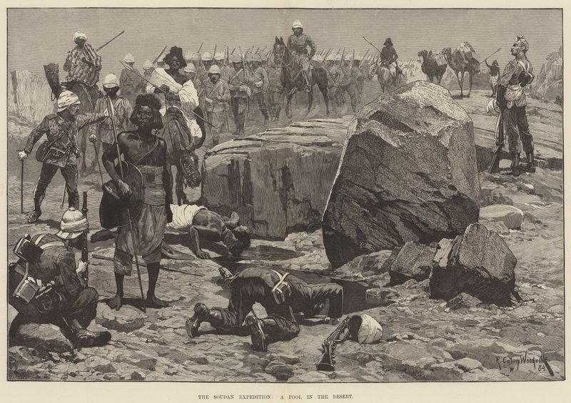 La spedizione del Sudan, una pozza nel deserto da Richard Caton Woodville junior