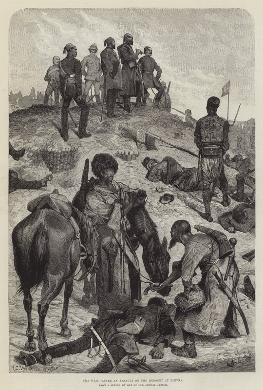 La guerra, dopo un assalto al ridotto di Plevna da Richard Caton Woodville junior