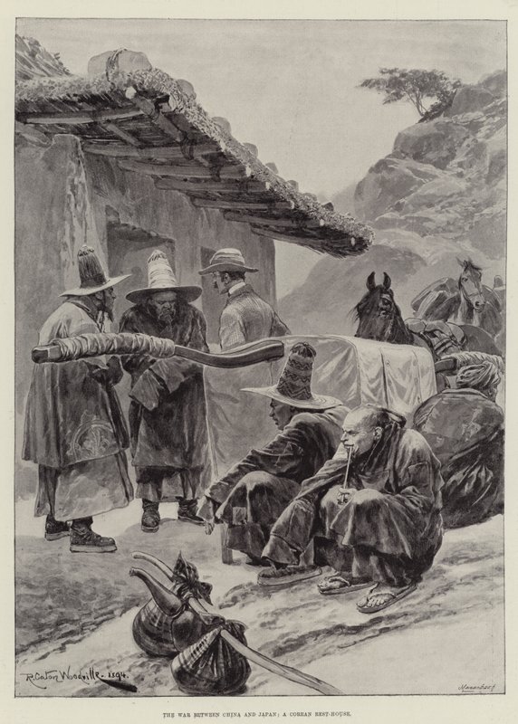 La Guerra tra Cina e Giappone, una Casa di Riposo Coreana da Richard Caton Woodville junior