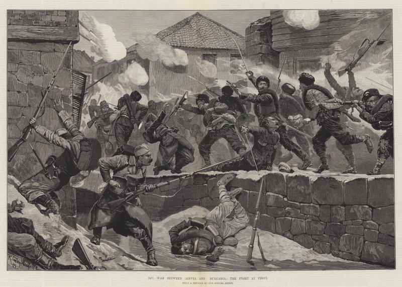La guerra tra Serbia e Bulgaria, la battaglia di Pirot da Richard Caton Woodville junior
