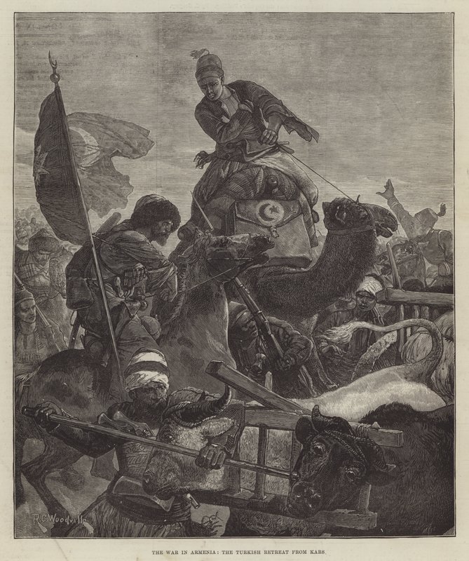 La guerra in Armenia, la ritirata turca da Kars da Richard Caton Woodville junior