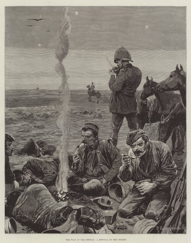 La guerra nel Sudan, un bivacco nel deserto da Richard Caton Woodville junior