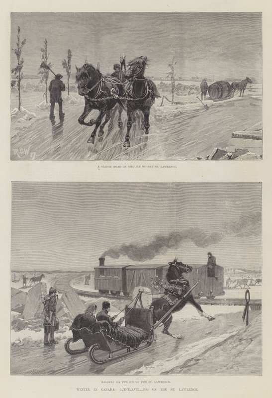 Inverno in Canada, viaggio sul ghiaccio sul San Lorenzo da Richard Caton Woodville junior