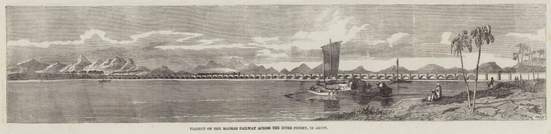 Viadotto sulla Ferrovia di Madras attraverso il Fiume Poiney, ad Arcot da Richard Principal Leitch