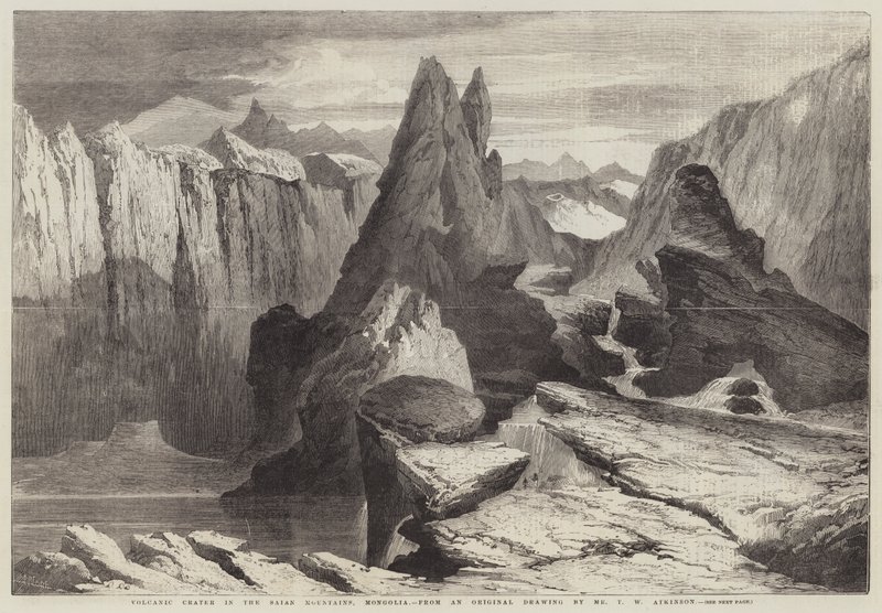 Cratere vulcanico nelle montagne Saian, Mongolia da Richard Principal Leitch