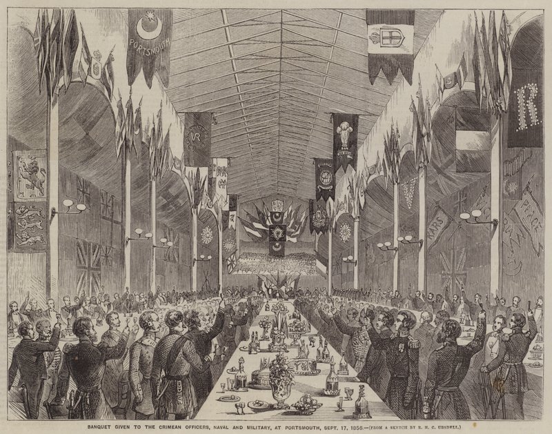 Banchetto offerto agli Ufficiali della Crimea, Navali e Militari, a Portsmouth, 17 Settembre 1856 da Richard Ubsdell