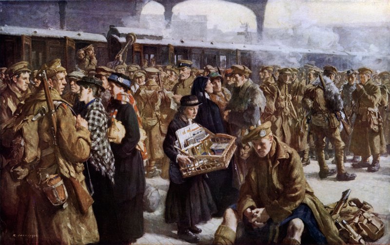Stazione di Victoria, Prima Guerra Mondiale, partenza per la Francia da Richard (after) Jack