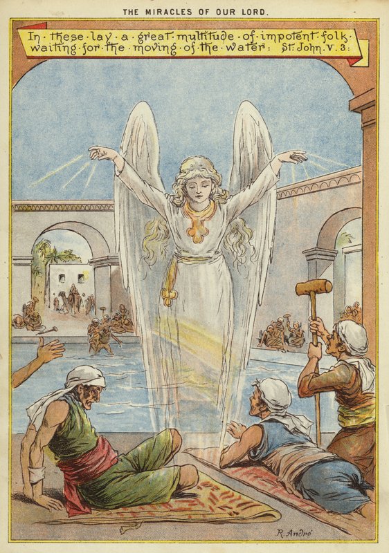 I miracoli di Cristo: malati in attesa del movimento dell
