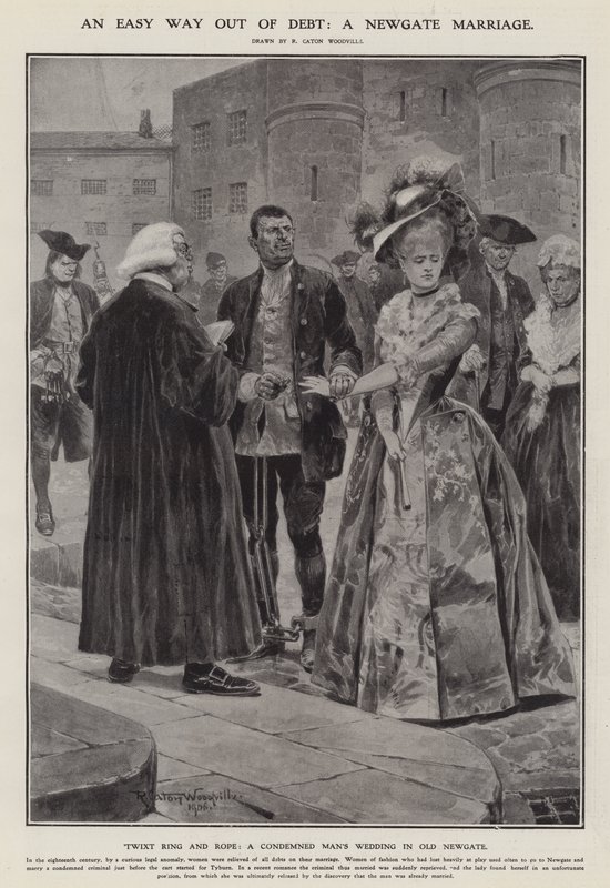Un modo facile per uscire dai debiti: un matrimonio a Newgate da Richard Caton II (after) Woodville