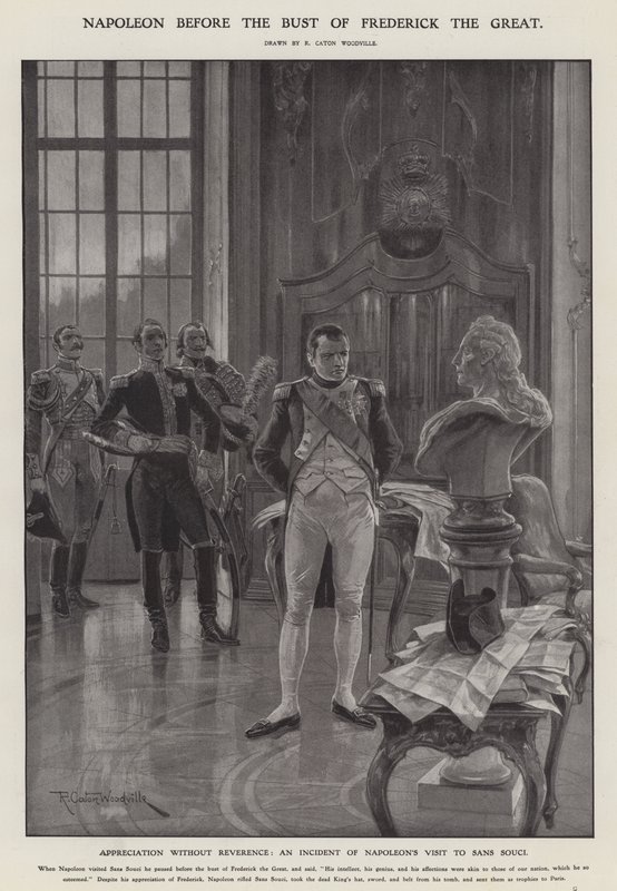 Napoleone davanti al busto di Federico il Grande (litografia) da Richard Caton II (after) Woodville
