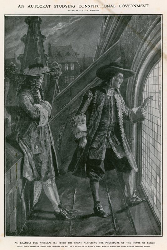 Pietro il Grande osserva la procedura della Camera dei Lord da Richard Caton Woodville