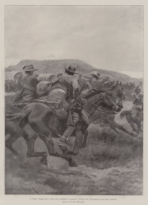 Un Inseguimento Duro e Lungo, Imperial Yeomanry taglia la Retroguardia del Convoglio di De Wet da Richard Caton Woodville junior