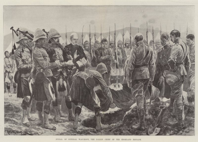 Sepoltura del generale Wauchope, il capo caduto della brigata delle Highland da Richard Caton Woodville junior