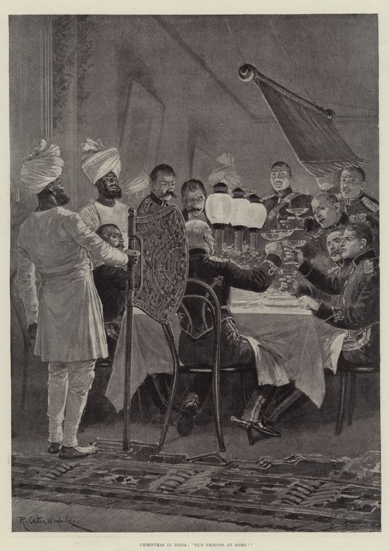 Natale in India, i nostri amici a casa! da Richard Caton Woodville junior