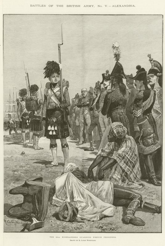 I 42nd Highlanders che sorvegliano i prigionieri francesi da Richard Caton Woodville junior