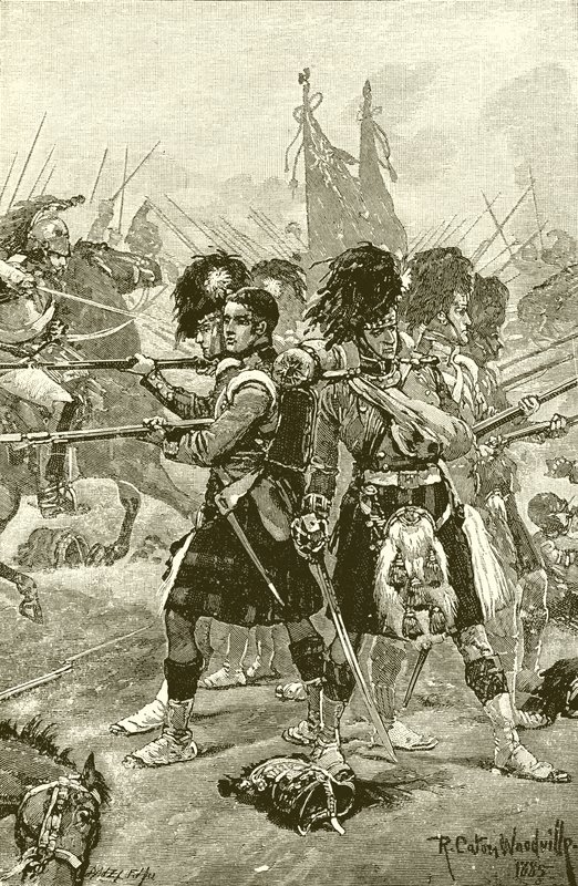 I Quarantaduesimi Highlanders a Quatre Bras da Richard Caton Woodville junior