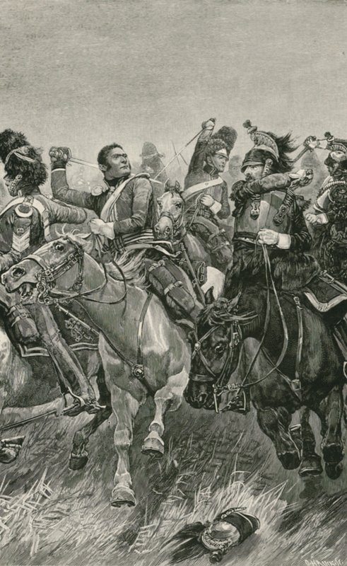 La carica galante degli Scots Greys alla battaglia di Waterloo da Richard Caton Woodville junior