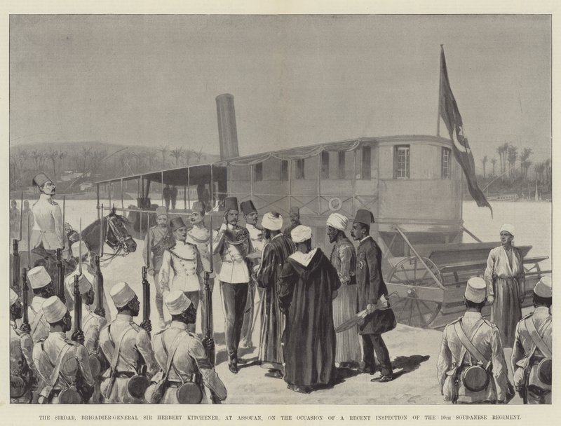 Il Sirdar, Generale di Brigata Sir Herbert Kitchener, ad Assuan, in Occasione di una Recente Ispezione del 10º Reggimento Sudanese da Richard Caton Woodville junior