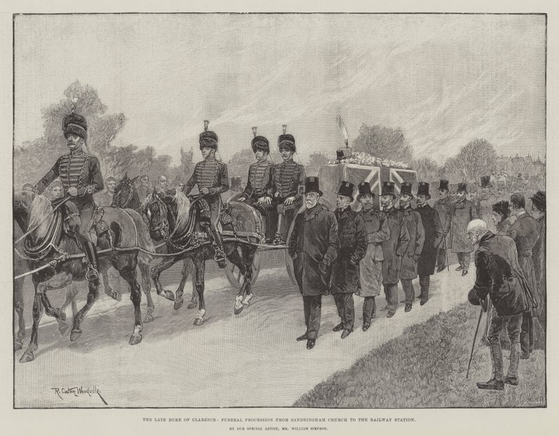 Il defunto Duca di Clarence, Processione Funebre dalla Chiesa di Sandringham alla Stazione Ferroviaria da Richard Caton Woodville junior