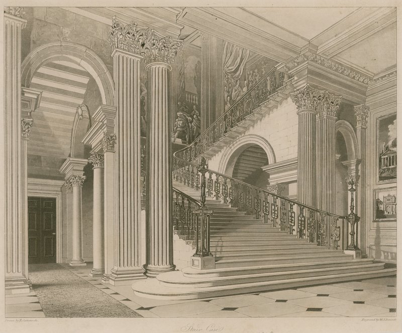 Buckingham Palace, scala da Richard Cattermole
