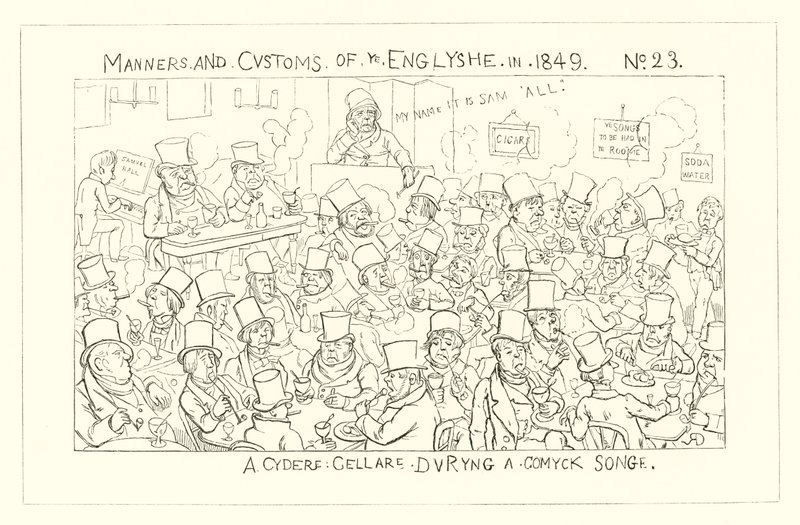 1849, Una Cantina di Sidro durante una Canzone Comica da Richard Doyle