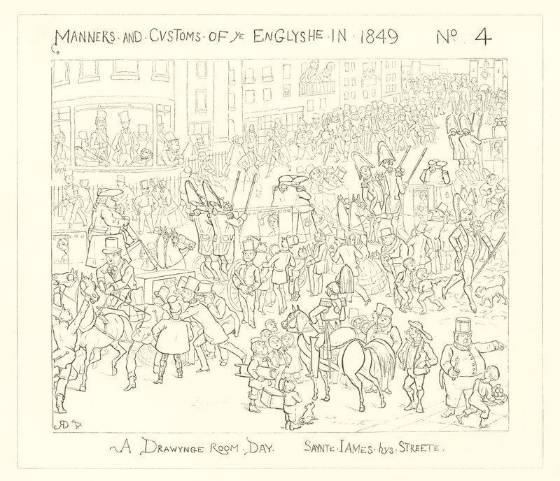 1849, Un Giorno di Ricevimento, St James Street da Richard Doyle