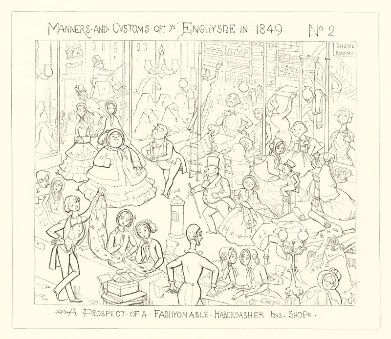 1849, Una Prospettiva di un Negozio di Merceria alla Moda da Richard Doyle