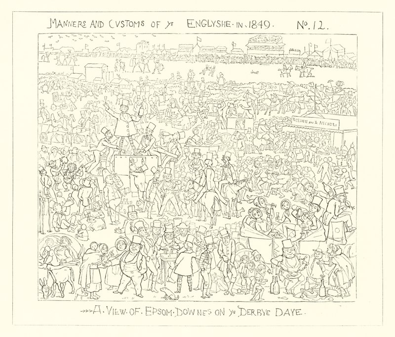 1849, Una Vista di Epsom Downs nel Giorno del Derby da Richard Doyle