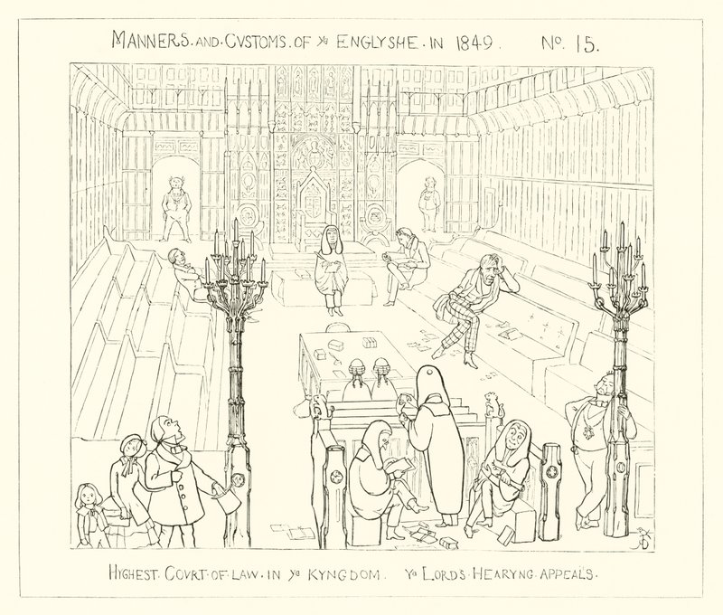 1849, La Corte Suprema del Regno, I Lord che ascoltano gli Appelli da Richard Doyle