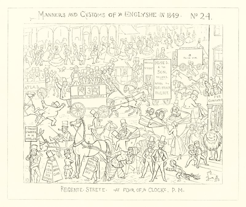 1849, Regent Street alle Quattro del Pomeriggio da Richard Doyle