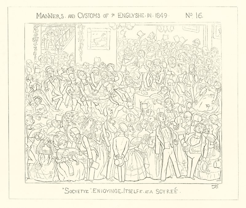 1849, La Società che si diverte a un Soiree da Richard Doyle