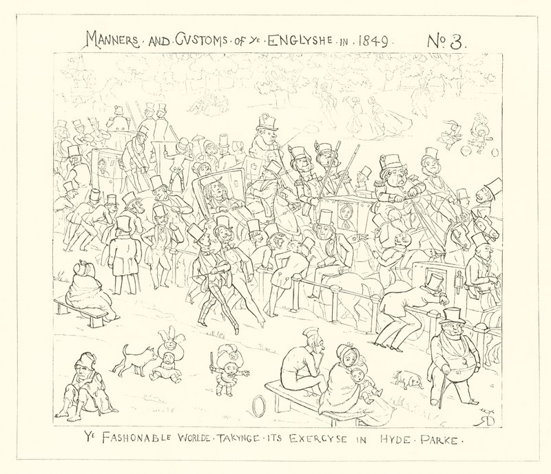 1849, Il mondo alla moda che fa esercizio a Hyde Park da Richard Doyle