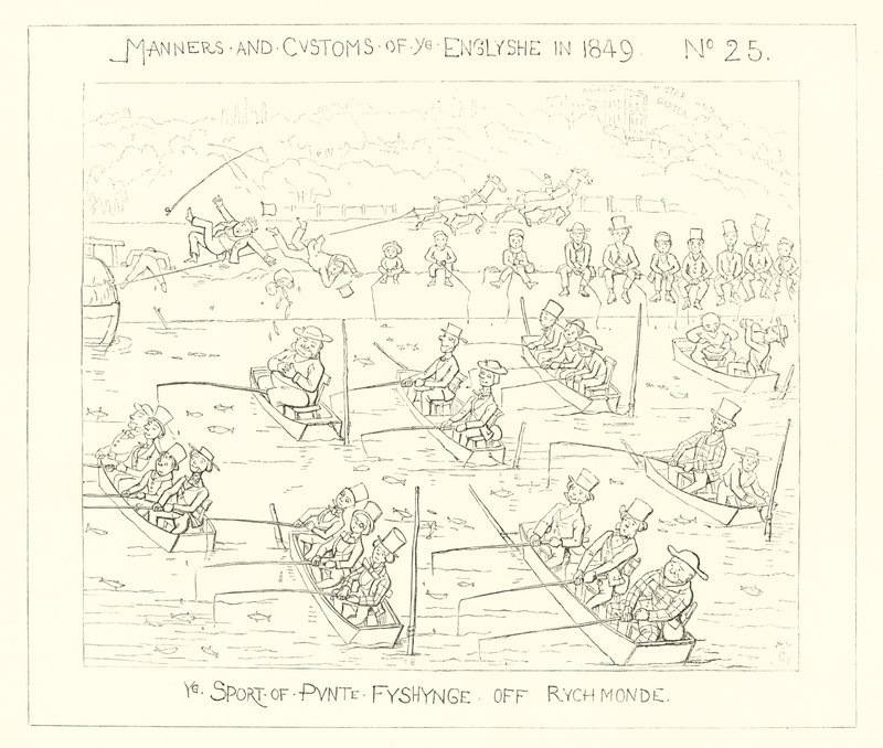 1849, Lo sport della pesca con il punt a Richmond da Richard Doyle