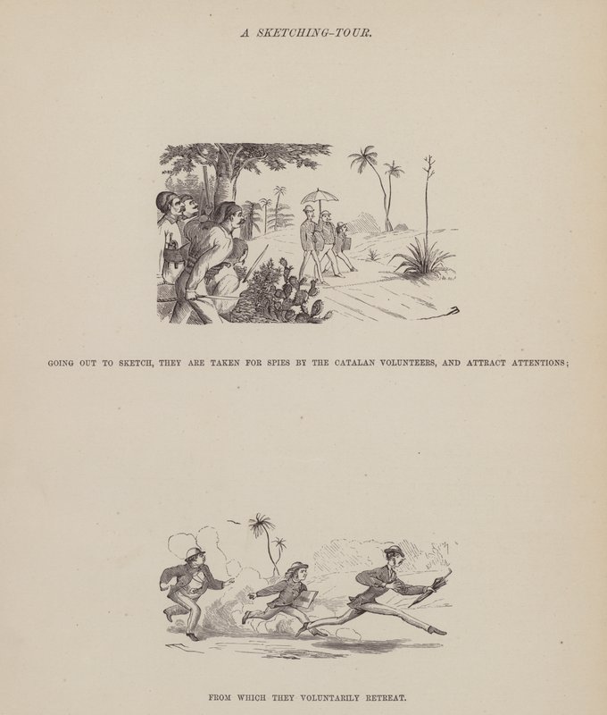 Pagina da Il Tour Americano dei Signori Brown, Jones e Robinson (incisione) da Richard Doyle