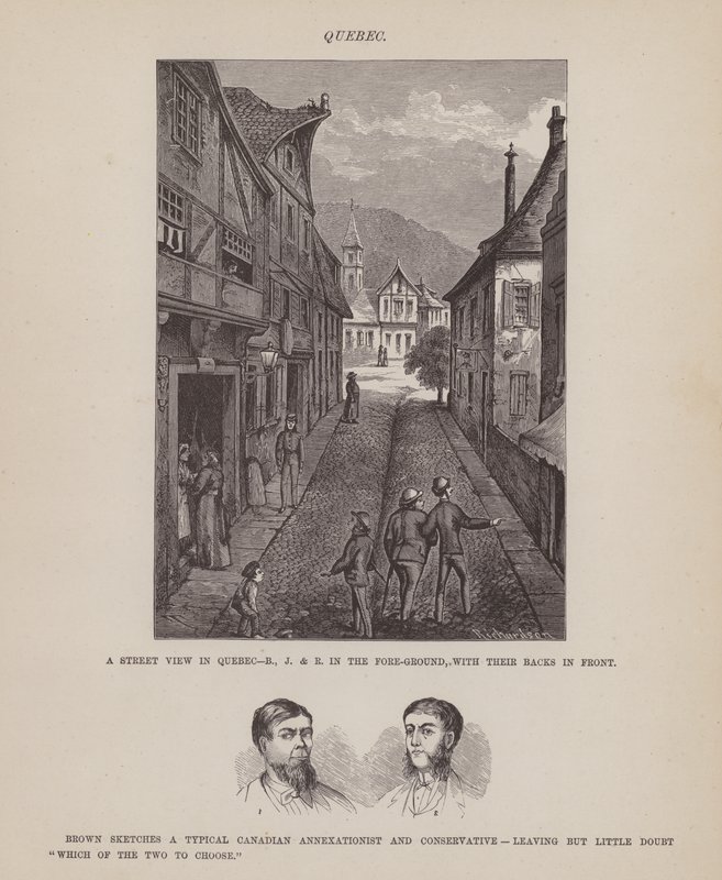 Pagina dal Tour americano dei signori Brown, Jones e Robinson (incisione) da Richard Doyle
