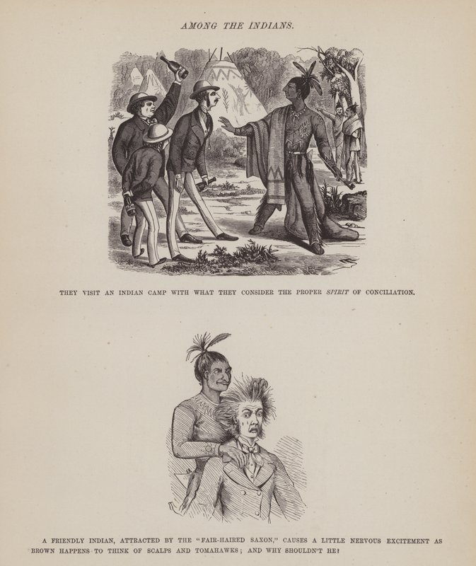 Pagina da Il tour americano dei signori Brown, Jones e Robinson (incisione) da Richard Doyle