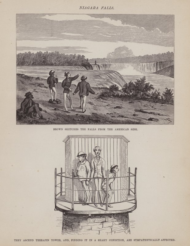 Pagina da Il tour americano dei signori Brown, Jones e Robinson (incisione) da Richard Doyle
