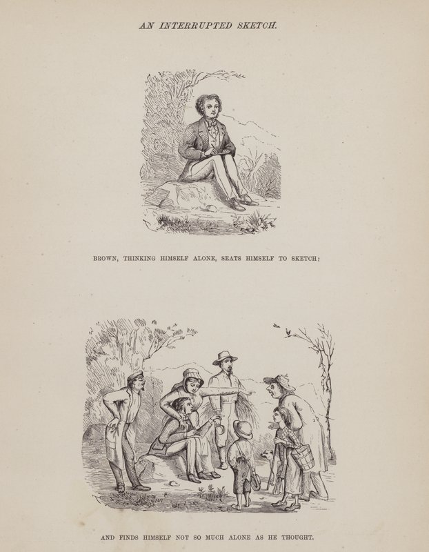 Pagina da Il tour americano dei signori Brown, Jones e Robinson (incisione) da Richard Doyle