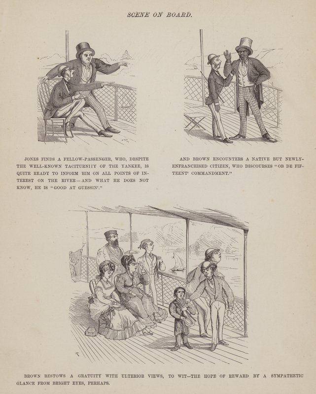 Pagina da Il tour americano dei signori Brown, Jones e Robinson (incisione) da Richard Doyle