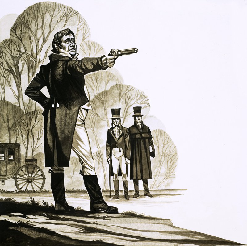 Un gentiluomo georgiano che duella con la pistola da Richard Hook
