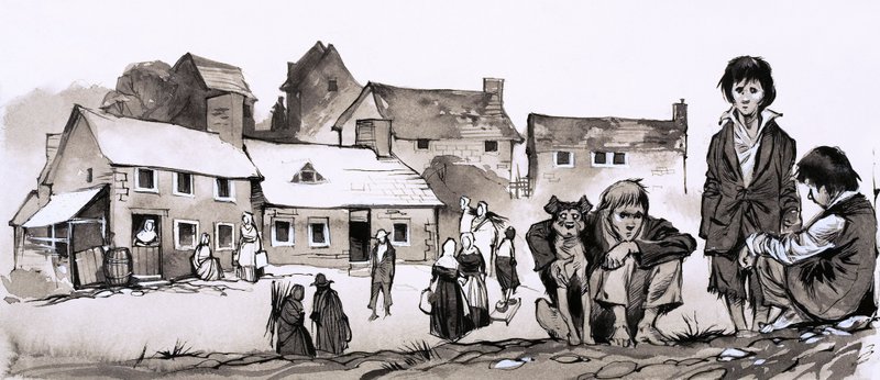 Un uomo perseguitato dalla povertà: Richard Cobden (gouache su carta) da Richard Hook