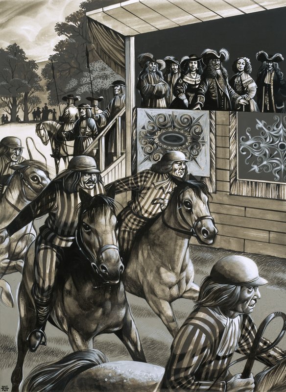 Carlo II e le sue amiche si godono una giornata alle corse di Newmarket da Richard Hook