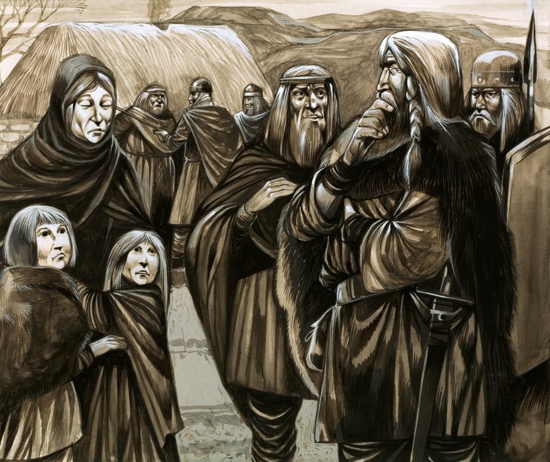Figli di povere famiglie anglosassoni venduti come schiavi (gouache su carta) da Richard Hook