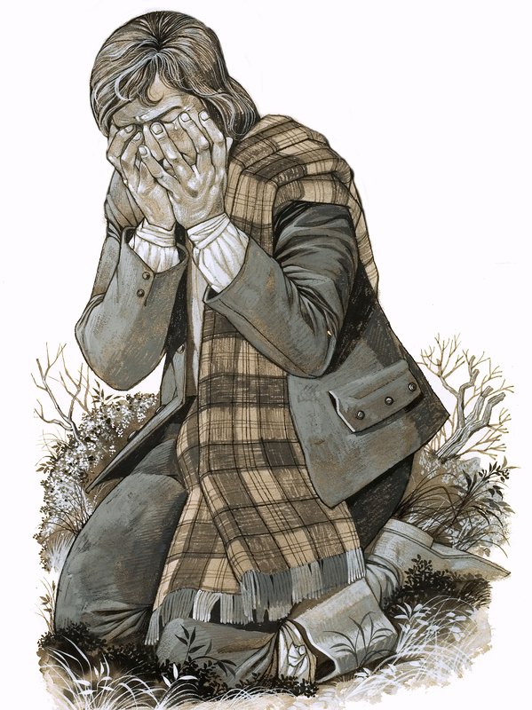 Il figlio di una pastorella che si inginocchiò e pianse per il sangue che sarebbe stato versato a Culloden. da Richard Hook