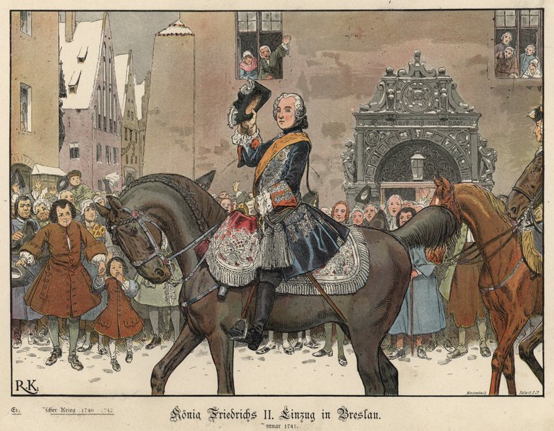 Federico il Grande entra a Breslavia, 1741 da Richard Knoetel
