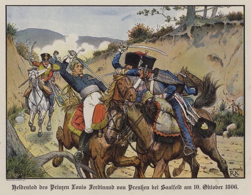 Morte eroica del principe Luigi Ferdinando di Prussia nella battaglia di Saalfeld da Richard Knotel